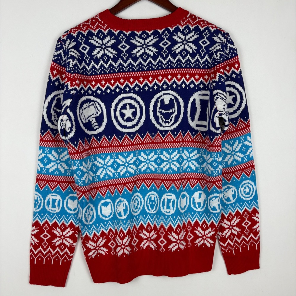 Marvel Sweater Avengers Ugly Christmas Fair Isle - Picture 2 of 4